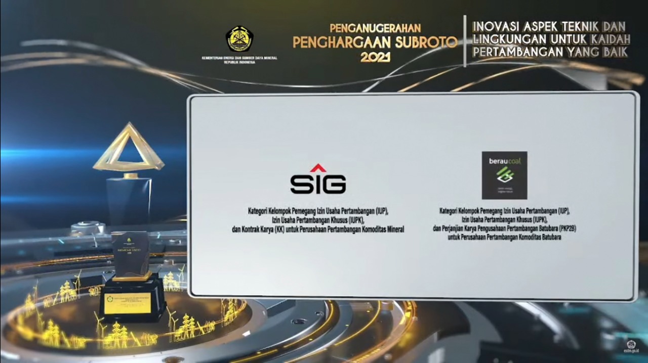 SIG Raih Penghargaan Subroto dari Kementerian ESDM