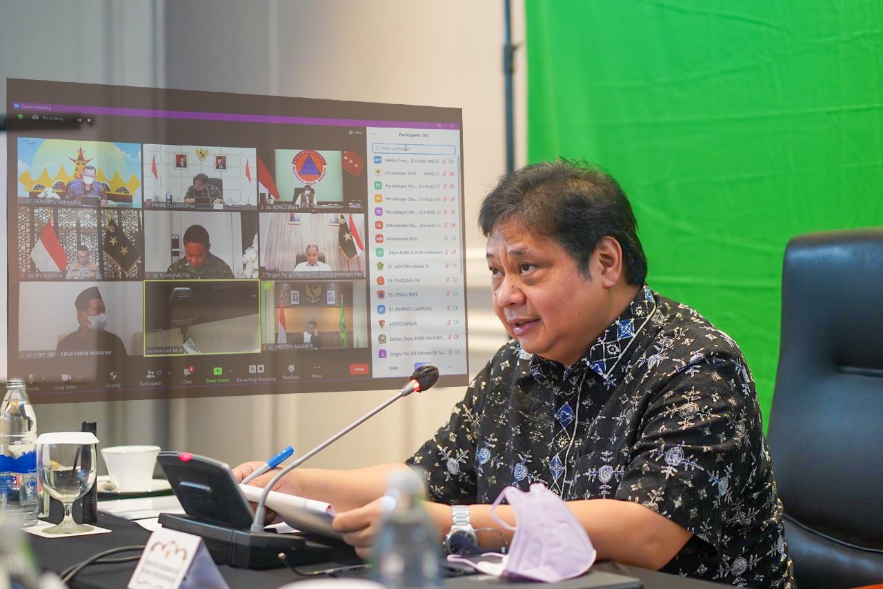 Berlangsung di Masa Pandemi, Airlangga Pimpin Langsung Rakor Persiapan Muktamar NU ke-34