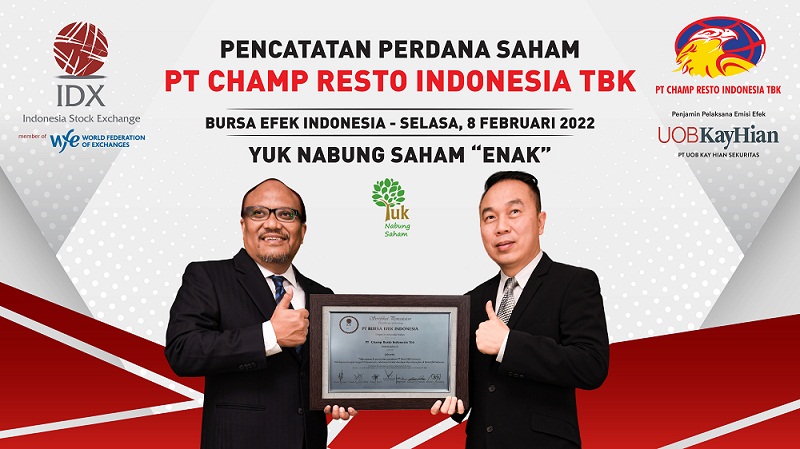 Waduh Oversubscribed 4.29 Kali, Listing Perdana Champ Resto (ENAK) Malah Ambles Hampir ARB