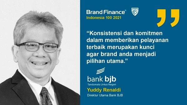 Bank BJB (BJBR) Sabet Penghargaan Top 100 Most Valuable Brands