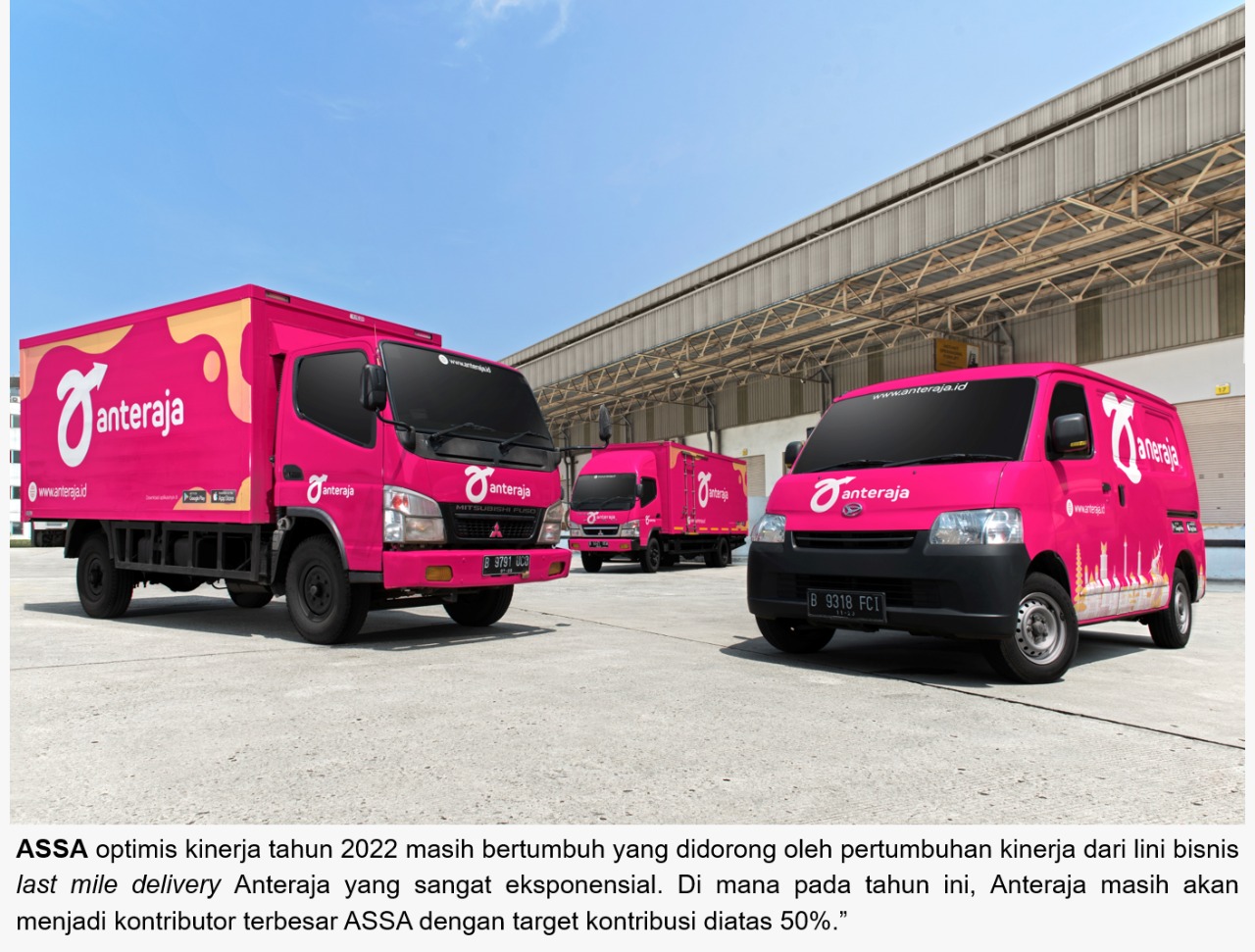 Ditopang Pertumbuhan Bisnis Anteraja, ASSA Optimis Kinerja Tumbuh Hingga 30% di 2022