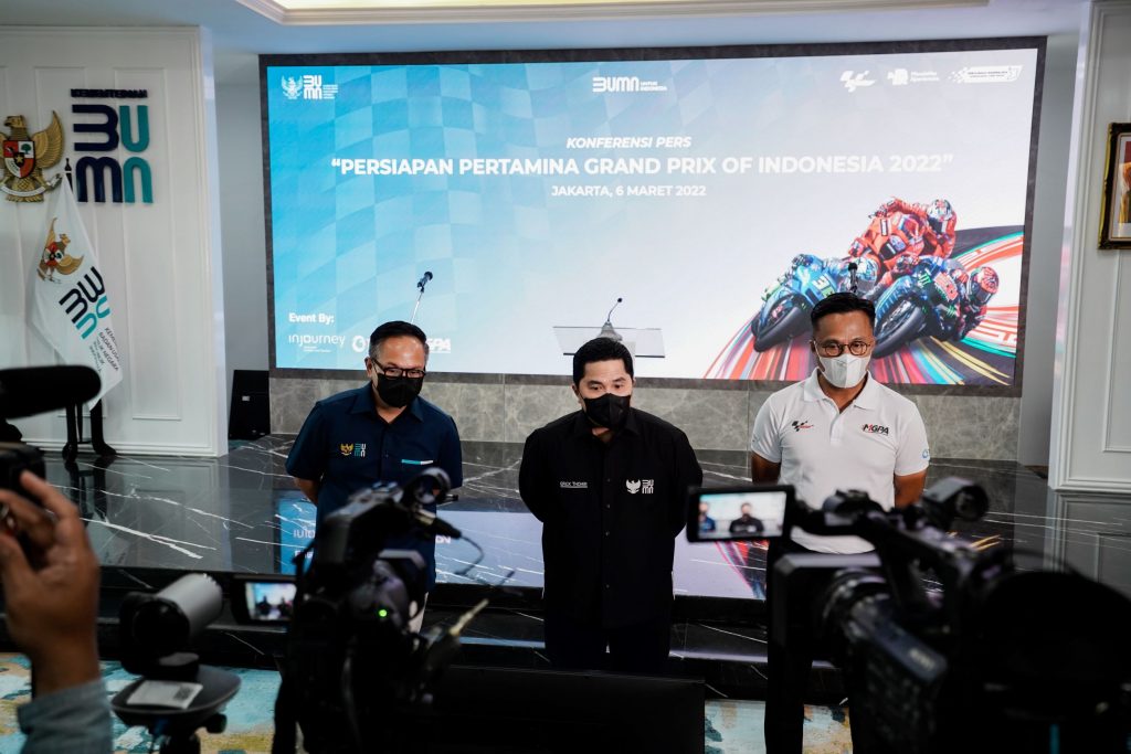 Erick Thohir Klaim Tiket Balapan Utama MotoGP Mandalika Sudah Ludes