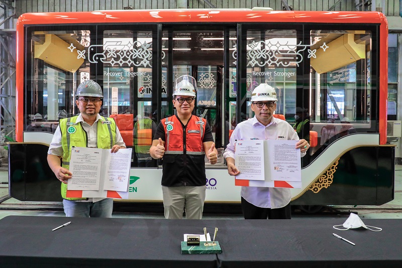TWC-INKA Sepakati Pengembangan Transportasi Listrik Tram Mover di TMII