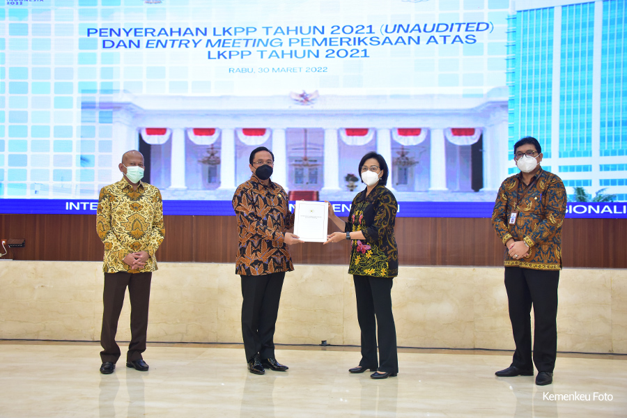LKPP 2021 Unaudited Dilaporkan ke BPK; Ekuitas Pemerintah Susut Rp549,8 Triliun