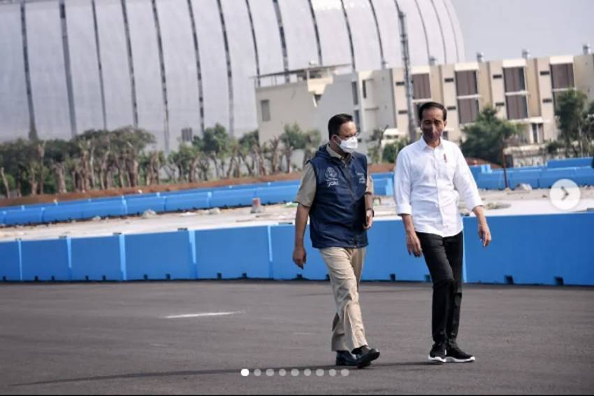 Disopiri Gubernur Anies, Presiden Jokowi Tinjau Sirkuit Formula E di Kawasan Ancol