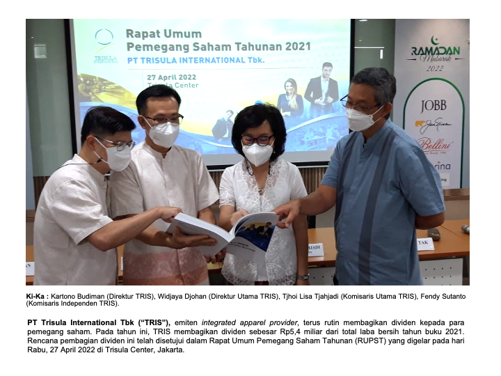 Kinerja Membaik, Trisula International (TRIS) Sebar Dividen Rp5,4 Miliar
