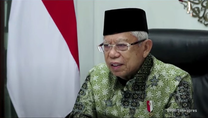 Wapres Ma'ruf Syariah dok LINE Today.jpg. Wujudkan Indonesia Pusat Produsen Halal Dunia, Pemerintah Bentuk Komite Keuangan Syariah