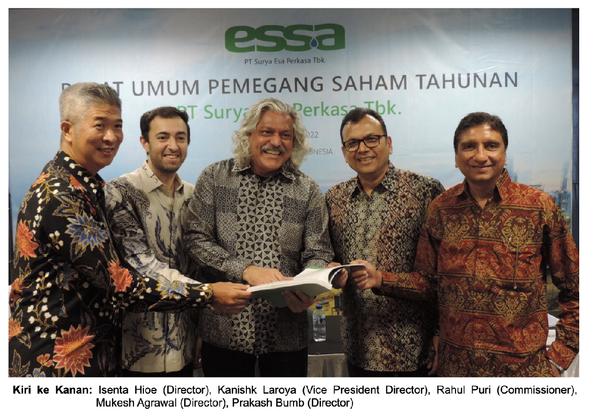 Surya Esa Perkasa (ESSA) Tetapkan Rasio Dividen 39,2 Persen, Senilai Rp5 Per Saham