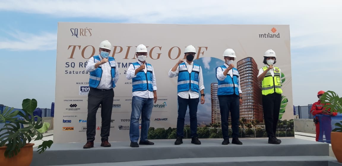 PT Intiland Development Tbk (DILD), atau Intiland, sukses menyelesaikan tahapan konstruksi apartemen South Quarter Residence (SQ Rés), di Jakarta Selatan, Sabtu, 18 Juni 2022. dok. ist. Intiland Gelar Tahapan Topping Off Apartemen South Quarter Residence