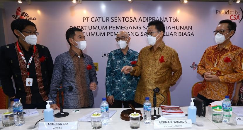 RUPST PT Catur Sentosa Adiprana Tbk (CSAP) setujui bagi dividen tahun 2021. dok. Republika. Apresiasi bagi Pemegang Saham, RUPS Catur (CSAP) Setujui Bagi Dividen Rp40 Miliar