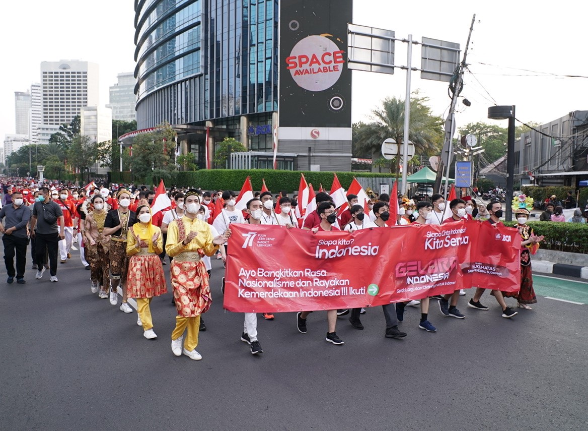 Presiden Direktur BCA Jahja Setiaatmadjadi Kawasan Car Free Day, Bundaran HI, Jakarta Pusat pada Minggu, 21 Agustus 2022. dok. ist. BCA Serukan Semangat Nasionalisme dalam Gelaran Gelora Indonesia