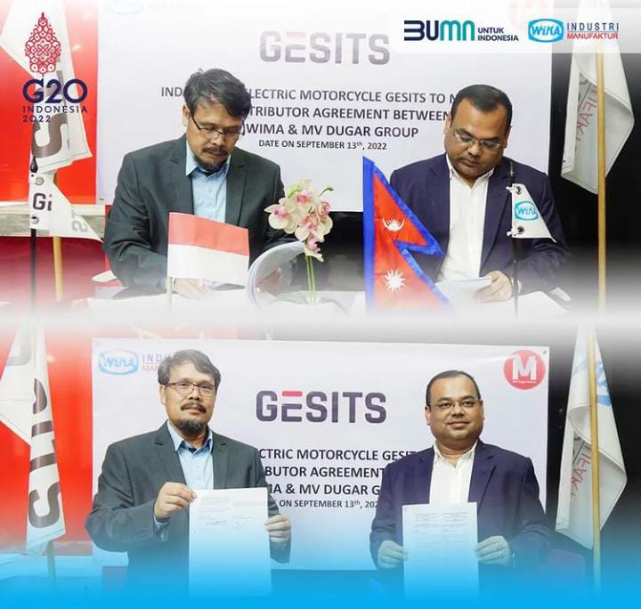 Tak Hanya Konstruksi, WIjaya Karya (WIKA) Bawa Motor Listrik Gesits ke Nepal