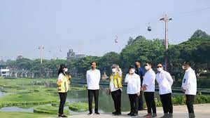 Presiden Joko Widodo meninjau penataan kembali TMII. dok. tvonenews. Kementerian PUPR Pastikan TMII Jakarta Siap Terima Kunjungan Kepala Negara Peserta G20