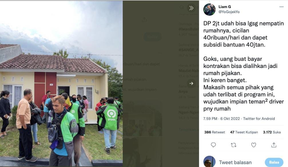 Viral! Berkat KPR BTN (BBTN) Babang Gojek Punya Rumah Impian