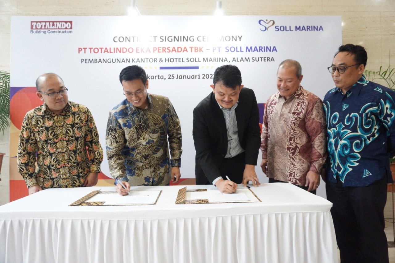 Mengawali 2023,  Totalindo (TOPS) Tandatangani Pembangunan Kantor dan Hotel Soll Marina