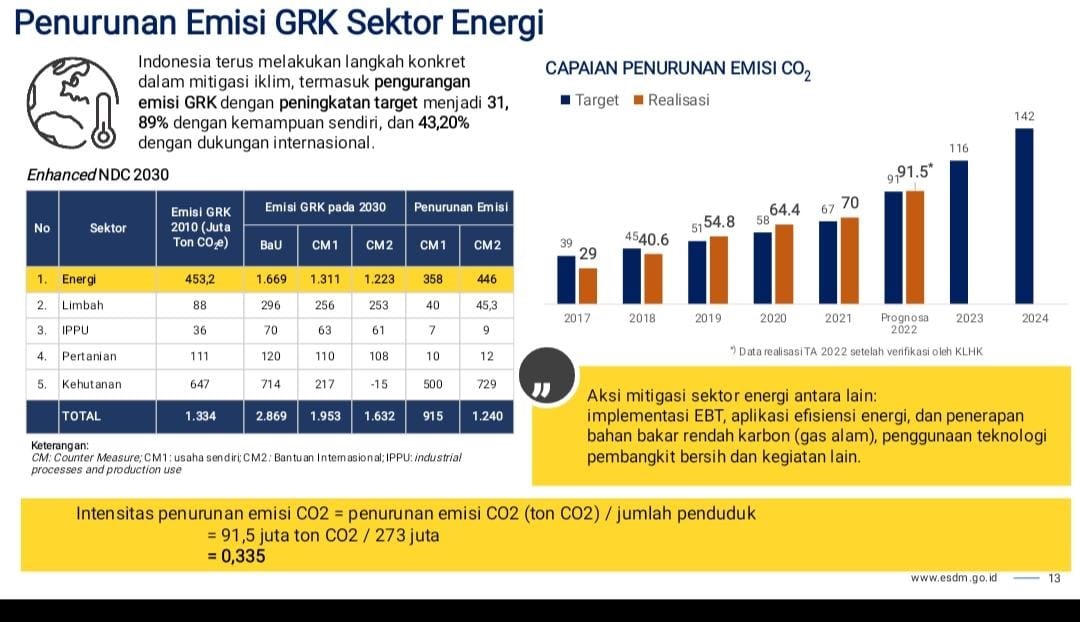 Lampaui Target, Realisasi Penurunan Emisi 2022 Capai 91,5 Juta Ton