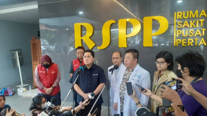 Menteri BUMN Erick Thohir di RSPP Pertamina. dok VIVA. Depo Pertamina Plumpang Terbakar, Menteri BUMN Bicara Pencopotan Direksi