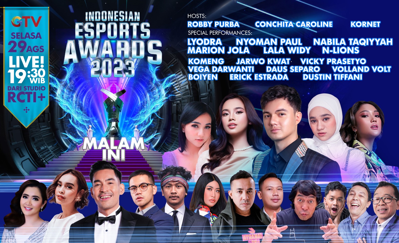 Sederet Selebriti Trending Topic Meriahkan Malam Puncak Penghargaan Esport Paling Epic