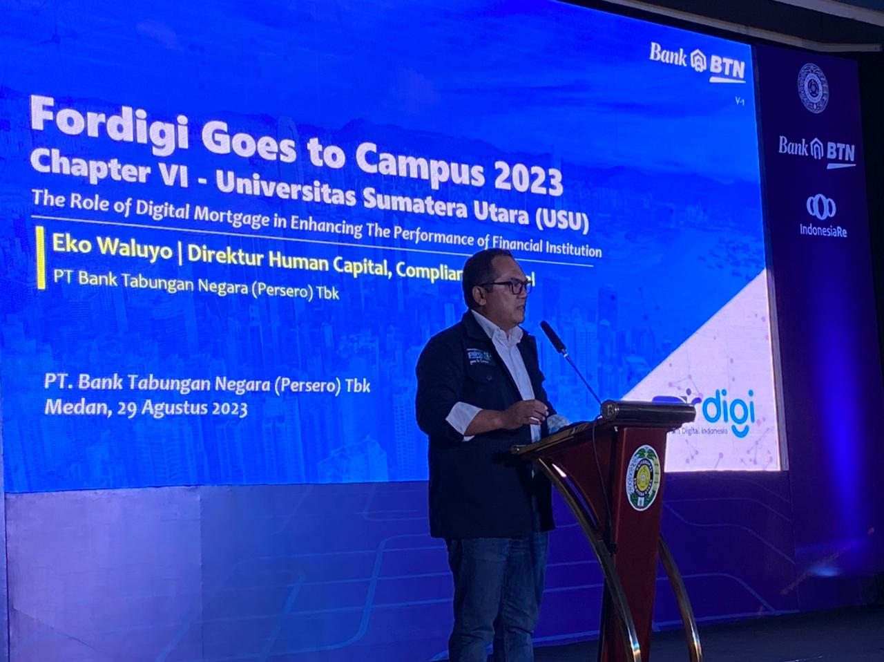 Direktur Human Capital, Compliance & Legal Bank BTN Eko Waluyo. dok. Bank BTN. BUMN Goes To Campus di USU, Bank BTN Ajak Mahasiswa Lahirkan Inovasi Digital Mortgage