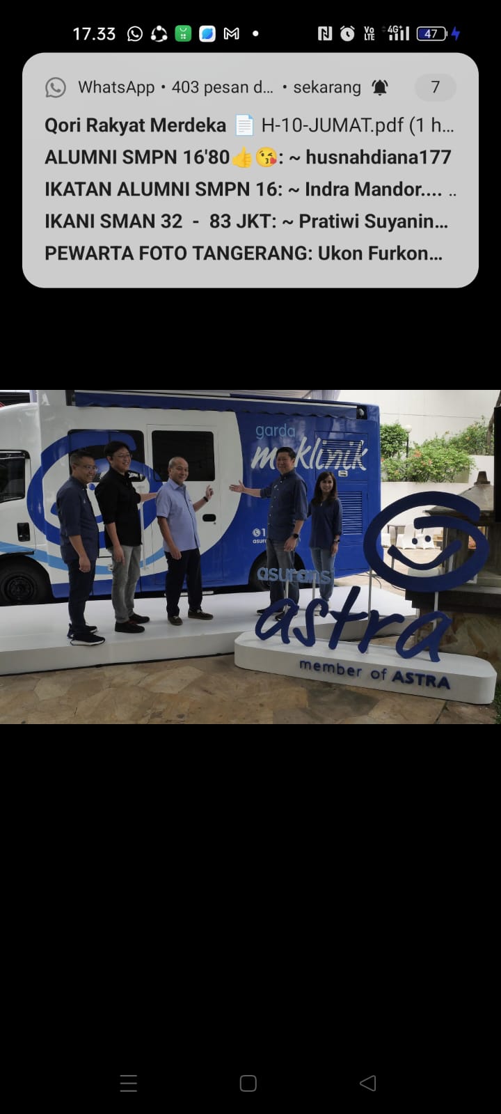 Kiri – kanan: Operation Director Asuransi Astra, Hendry Yoga; Executive in Charge Astra Financial, Rudy Chen; Director in Charge Astra Financial, Suparno Djasmin; President Director Asuransi Astra, Christopher Pangestu; dan Marketing – Commercial & Health Business Director Asuransi Astra, Indah Octavia saat peresmian layanan terkini dari Garda Medika, yakni Garda M-Klinik dan fitur terbaru Garda Mobile Medcare, Express Appointment, di Ayana Midplaza Sudirman, Jakarta, Kamis (9/11/2023).. Kedua layanan dihadirkan untuk memenuhi kebutuhan pelanggan akan layanan kesehatan yang dapat diakses dengan mudah, cepat, dan dekat. Garda Medika Asuransi Astra Luncurkan Inovasi Terbaru Segmen Asuransi Kesehatan Korporasi