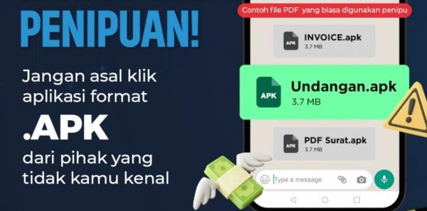 Indonesia Terbanyak Korban Penipuan Keuangan Bermodus Pengiriman File .apk
