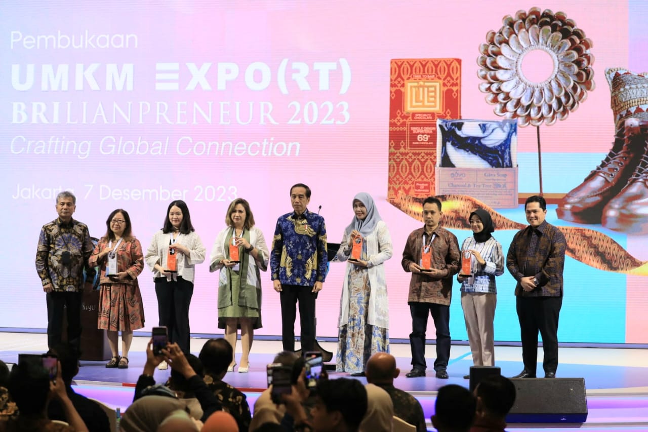 Buka UMKM EXPO(RT) BRILIANPRENEUR 2023, Presiden Apresiasi Keberpihakan BRI Majukan UMKM