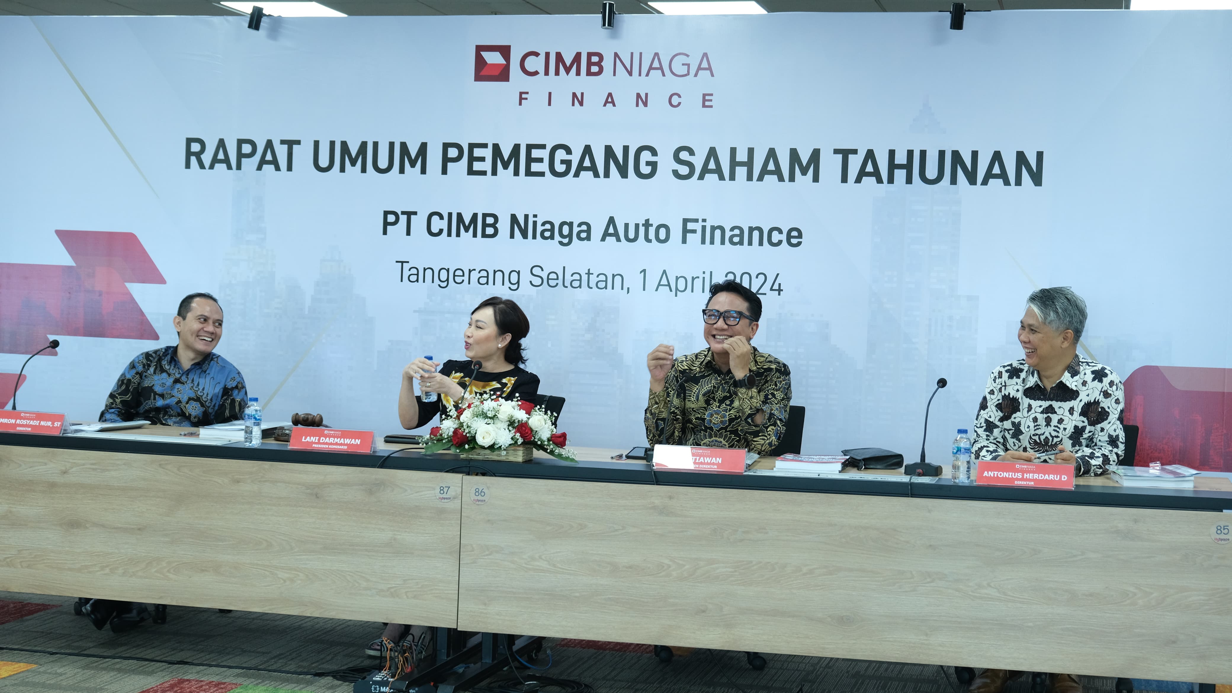 PT CIMB Niaga Auto Finance (CIMB Niaga Finance) menggelar Rapat Umum Pemegang Saham (RUPST), di Gedung Griya Niaga, Bintaro Sektor 7, Tangerang Selatan, Banten, pada Senin (1/4/2024). dok. CIMB Niaga Finance. RUPST CIMB Niaga Finance, Setujui Bagi Dividen Rp129,64 Miliar