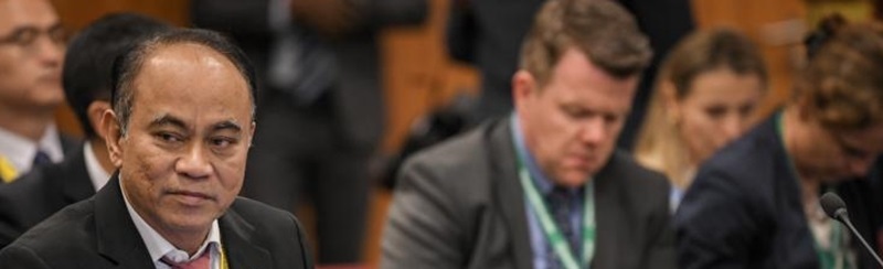 Menteri Komunikasi dan Informatika (Menkominfo), Budi Arie Setiadi dalam Ministerial Roundtable pada WSIS+20 Forum 2024, di Jenewa, Swiss. dok. Humas Kominfo. Forum WSIS 2024, Menkominfo Urai Tujuan Pembangunan Digital Indonesia