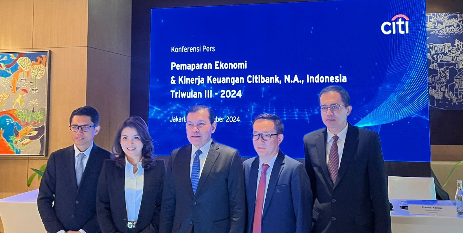 Hingga September 2024, Citibank, N.A., Indonesia (Citi Indonesia) mencatat peningkatan Laba Bersih sebesar Rp2,2 triliun. Terjadi peningkatan 32% dibandingkan periode yang sama tahun lalu. Dok. Citi Indonesia. Citi Indonesia Bukukan Laba Bersih Rp2,2 Triliun, Meningkat 32 Persen