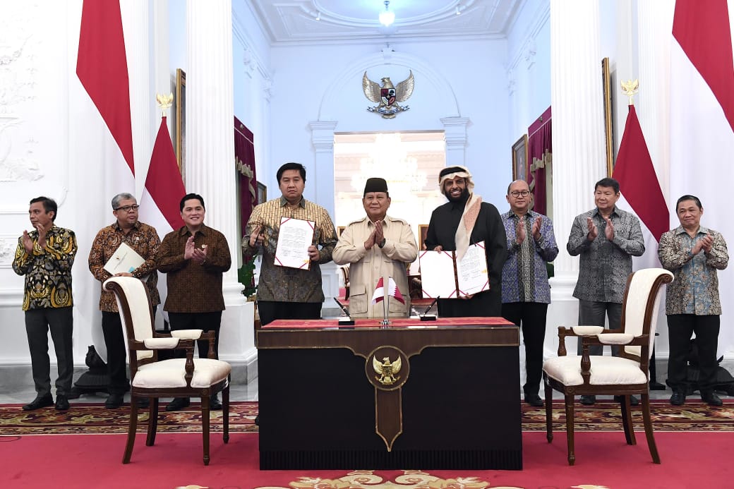 Presiden Prabowo (tengah) usai bertemu Menteri PKP Maruarar Sirait, Menteri BUMN Erick Thohir, dan Dirut BTN Nixon Napitupul di Istana Merdeka, Jakarta. FOTO - ISTIMEWA Temui Prabowo, BTN Tegaskan Komitmen Dukung Program Tiga Juta Rumah