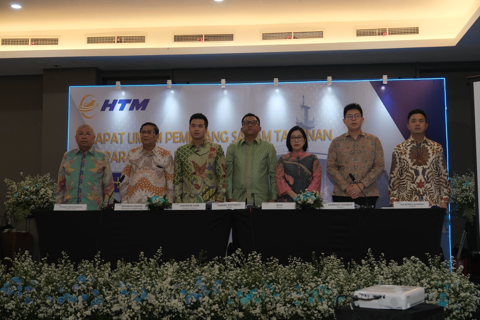 Jajaran Manajemen PT Habco Trans Maritima Tbk (HATM) saat paparan kinerja 2024 dan proyeksi di 2025. DOK/ISTIMEWA HATM Pede Kinerja Tumbuh Signifikan di 2025, Ini Strateginya!