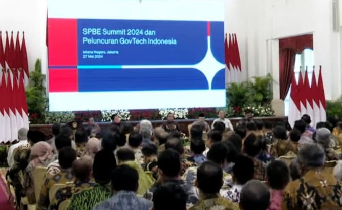 Persesmian layanan terpadu Government Technology (GovTech) Indonesia yang diberi nama INA Digital oleh Presiden Joko Widodo, di Istana Negara Jakarta pada 27 Mei 2024. Prabowo Mau 17 Agustus Semua Aplikasi Pemerintahan Menyatu ke GovTech