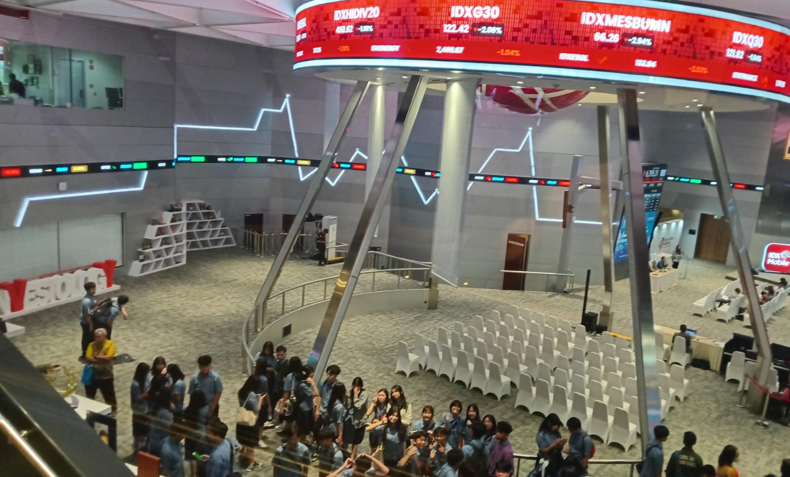 Suasana Main Hall Bursa Efek Indonesia. FOTO - ISTIMEWA Gerak IHSG Terbatas, Colek Saham BBNI, LSIP, dan MDKA