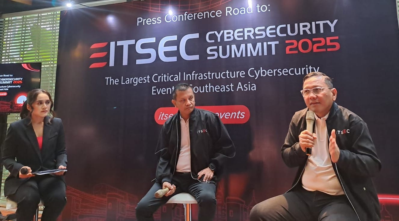 Pengurus Itsec Asia kala menjelaskan gelaran ITSEC: Cybersecurity Summit 2025. FOTO - ISTIMEWA Perkuat Keamanan Siber Nasional, Ini Tindakan Nyata ITSEC Asia (CYBR)