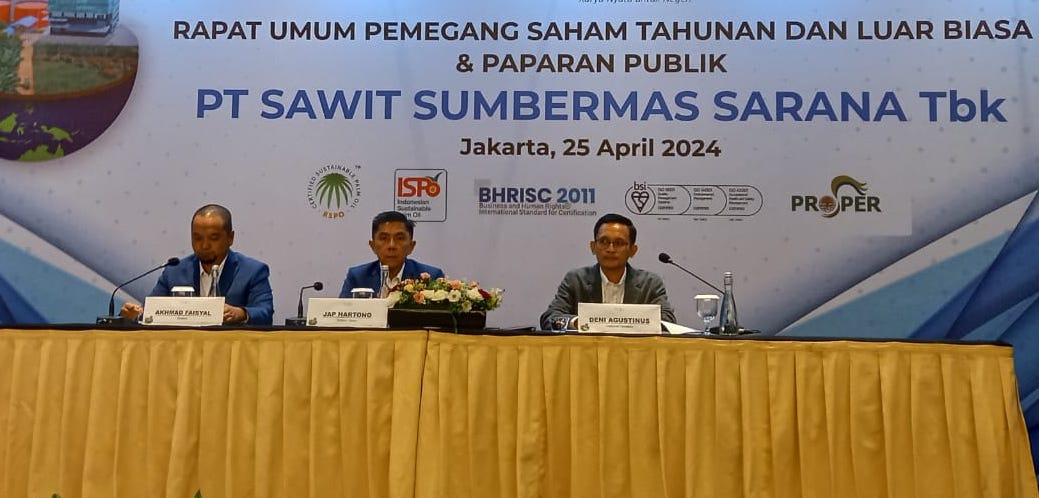 Pengurus Sawit Sumbermas pada suatus kesempatan. FOTO - ISTIMEWA Surplus 23 Persen, SSMS Kuartal I-2025 Raup Laba Rp341,52 Miliar