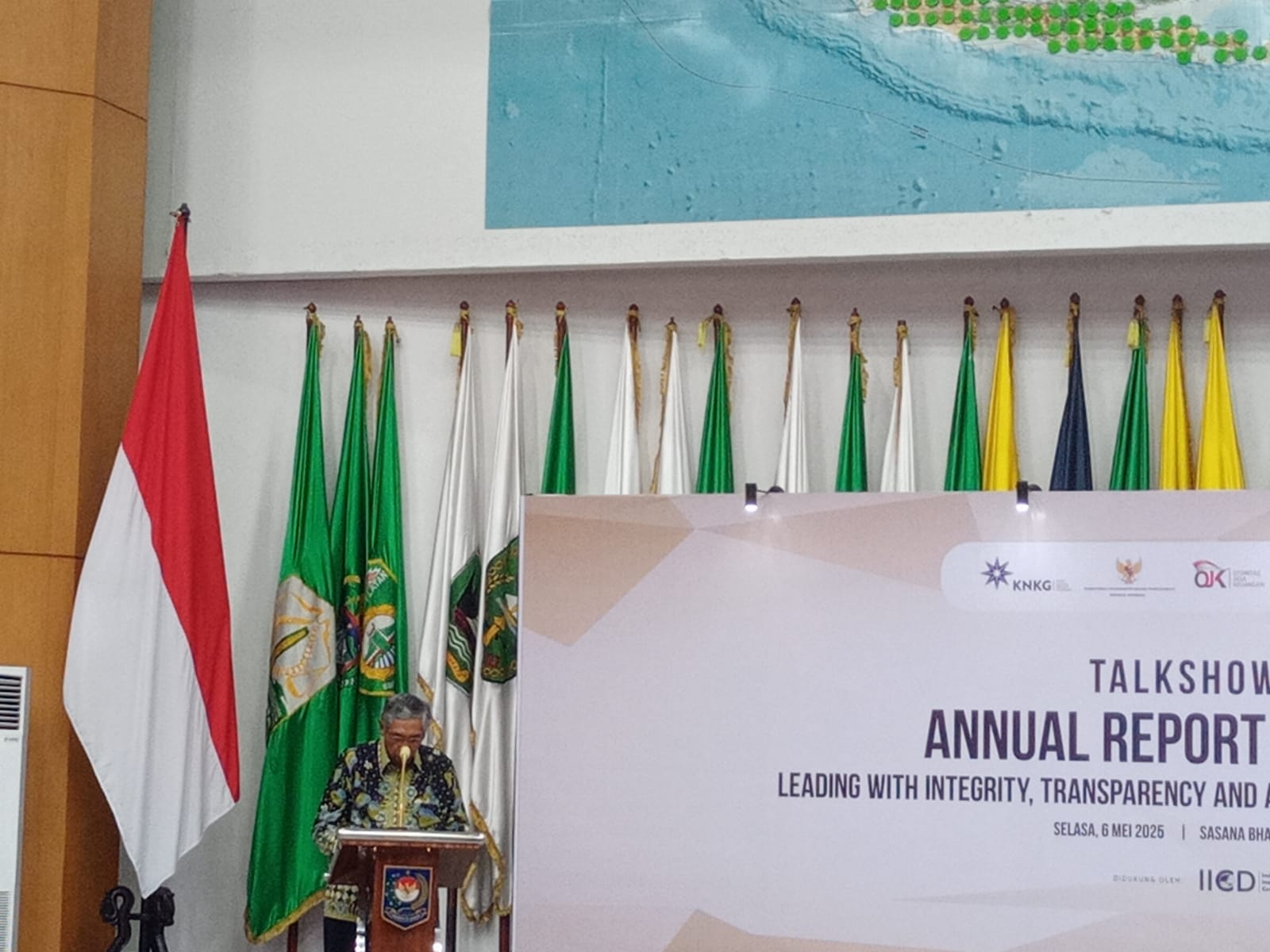 Prof. Mardiasmo, Ketua Dewan Pengurus KNKG saat memberikan sambutan acara sosialisasi Annual Report Award (ARA) 2024. Foto/Rizki EmitenNews ARA 2024: Integritas, Transparansi, dan Akuntabilitas Keberlanjutan