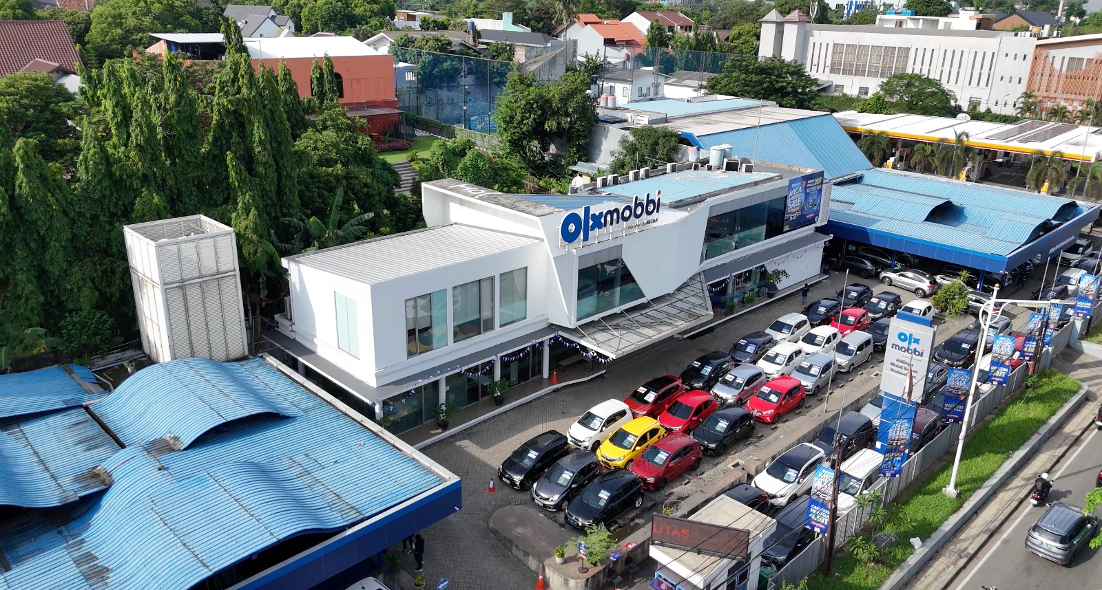 Gedung OLXMobbi tampak dari udara. FOTO - ISTIMEWA Perkuat Bisnis Mobil Bekas, Toyota Suntik ADMO (ASII) Rp2 Triliun