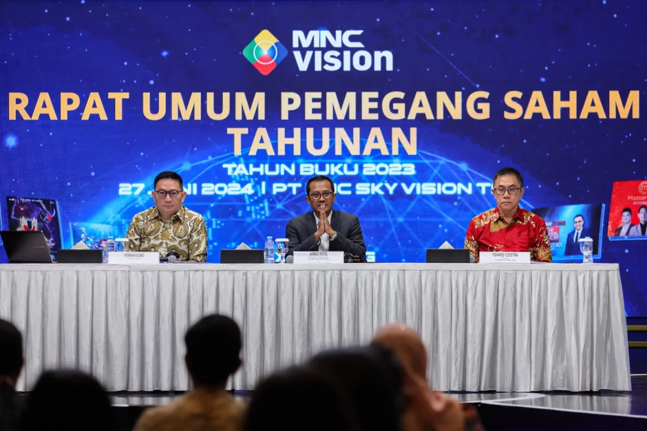 Pengurus MNC Vision Networks pada suatu kesempatan. FOTO - ISTIMEWA Konsisten Boncos, Kuartal I-2025 MSKY Defisit Rp2,93 Triliun