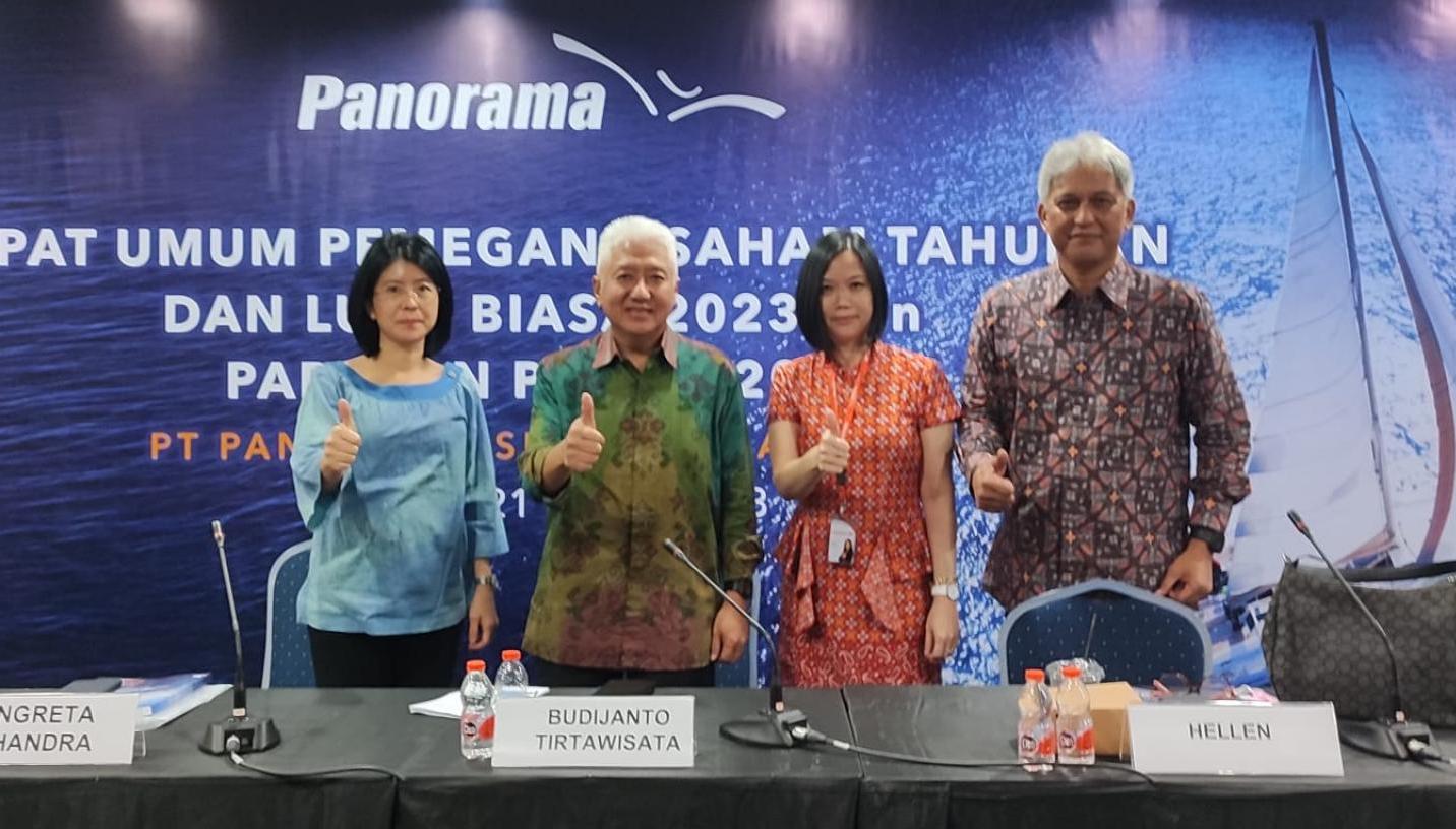Pengurus Panorama di sela-sela pelaksanaan rapat umum pemegang saham tahunan dan luar biasa tahun buku 2023. FOTO - ISTIMEWA Perkuat Pengaruh, Pengendali Panorama Serok 9 Juta Saham PANR