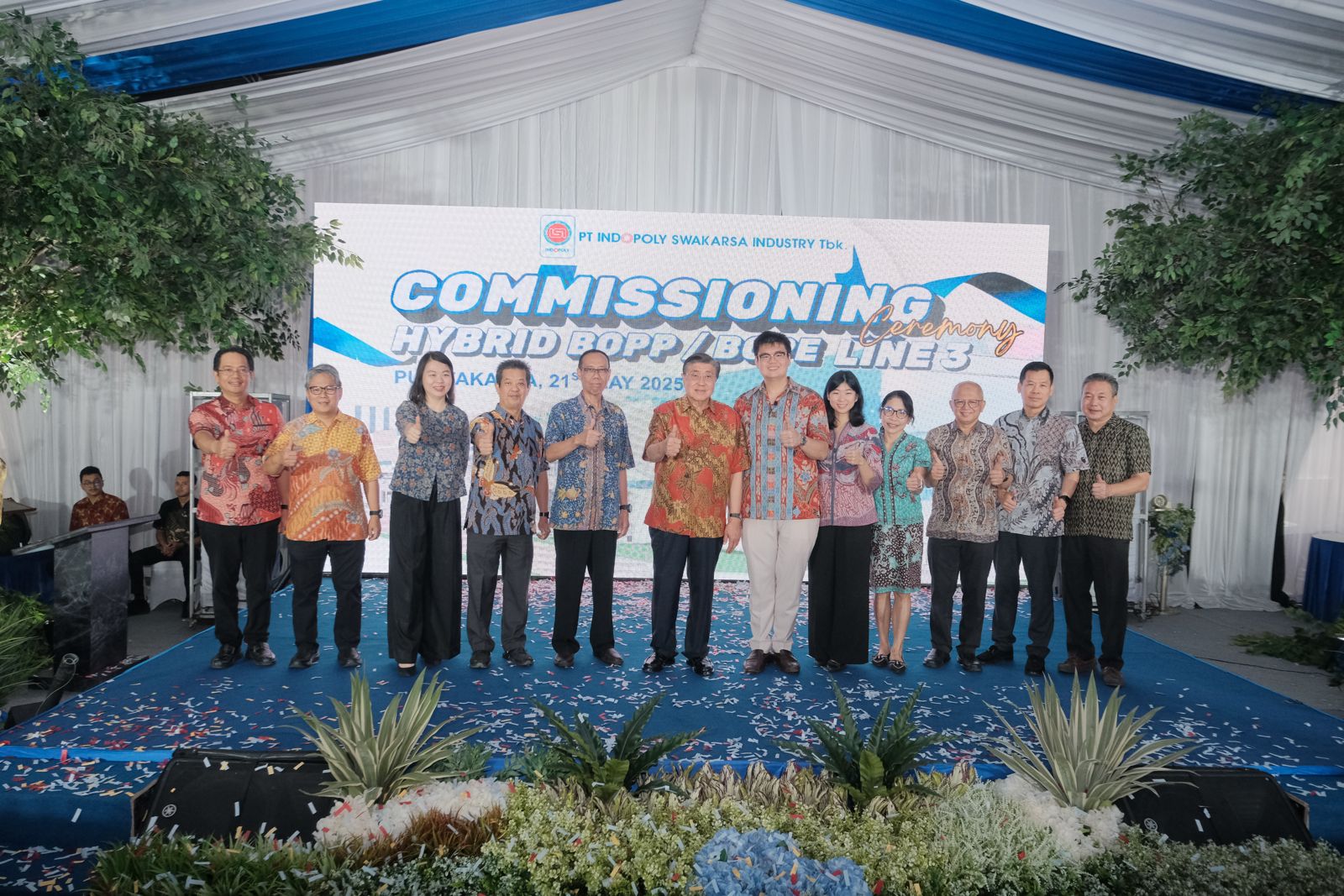 PT Indopoly Swakarsa Industry Tbk. (IPOL), dengan bangga mengumumkan peresmian lini produksi hybrid BOPP/BOPE terbarunya di pabrik Indonesia pada Rabu (21/5/2025). Dok. Ist. Bangun Teknologi Mutakhir, IPOL Siap Produksi Film BOPP dan BOPE