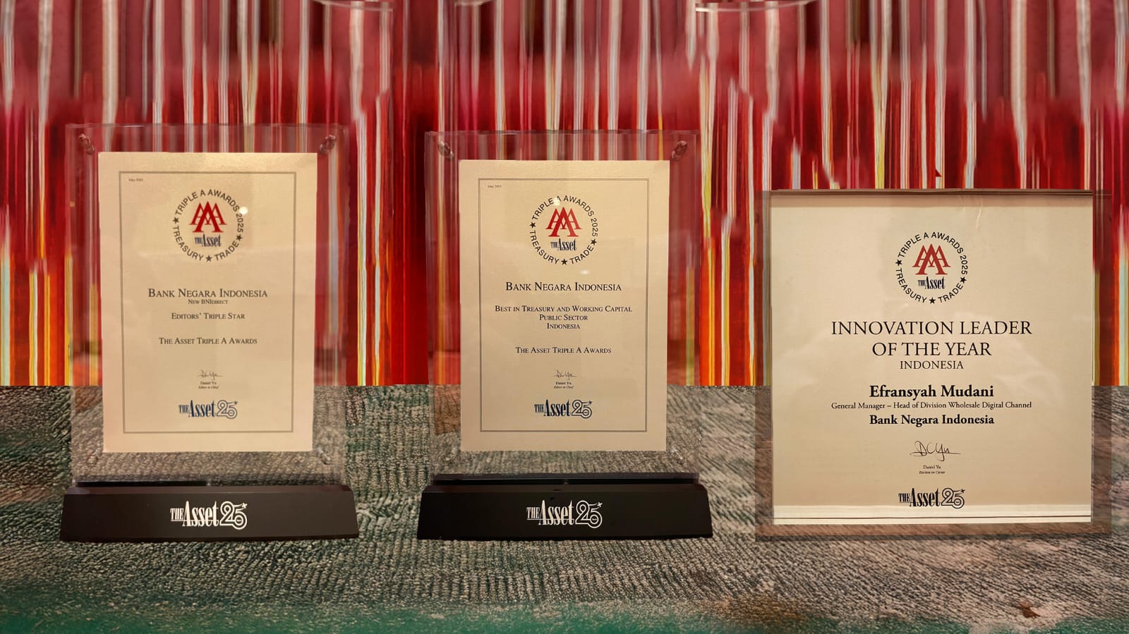 PT Bank Negara Indonesia (Persero) Tbk atau BNI menyabet tiga penghargaan bergengsi dari ajang Triple A Treasurise Awards 2025 yang dilakukan oleh The Asset di Hong Kong. BNI Borong 3 Penghargaan Triple A 2025 Berkat Inovasi Ini