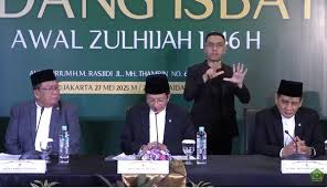 Kementerian Agama menyelenggarakan sidang isbat dan menetapkan Idul Adha 2025 jatuh pada Jumat, 6 Juni 2025. dok. Detikcom. Sidang Isbat, Pemerintah Tetapkan Idul Adha 2025, Jumat 6 Juni