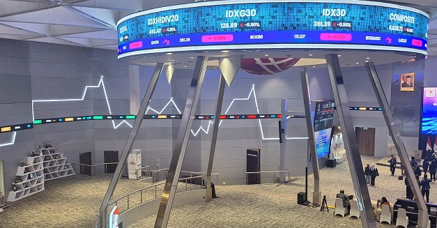 Lantai perdagangan saham di BEI. IHSG Turun 0,44 Persen di Sesi I, MDKA, MEDC, ANTM Top Loser LQ45