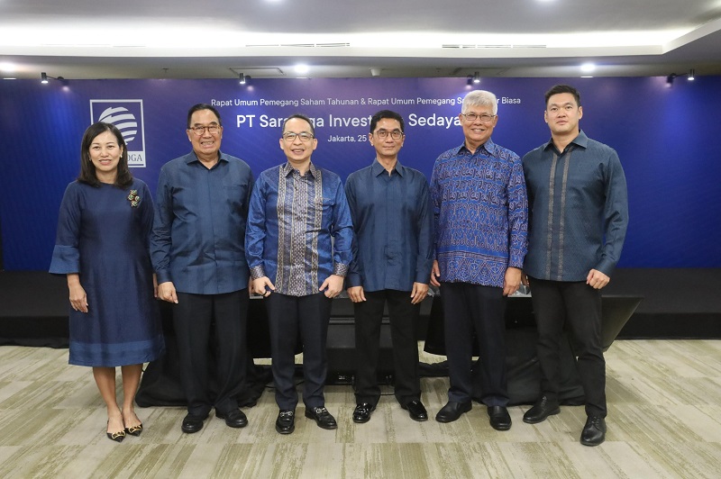 Manajemen Saratoga (SRTG) ketika usai gelar RUPST. Saratoga (SRTG) Umumkan Pembagian Dividen dan Komisaris Baru