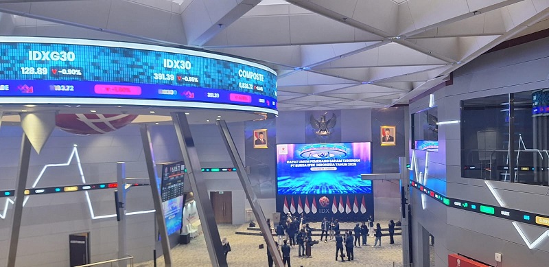 Lantai perdagangan saham di BEI. IHSG Ditutup Turun 0,54 Persen, 6 Sektor dan Saham Ini Pemicunya