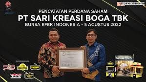 Manajemen Sari Kreasi Boga Tbk. (RAFI) ketika mencatatkan sahamnya di BEI. Baru Setahun, Direktur Sari Kreasi Boga (RAFI) Mundur