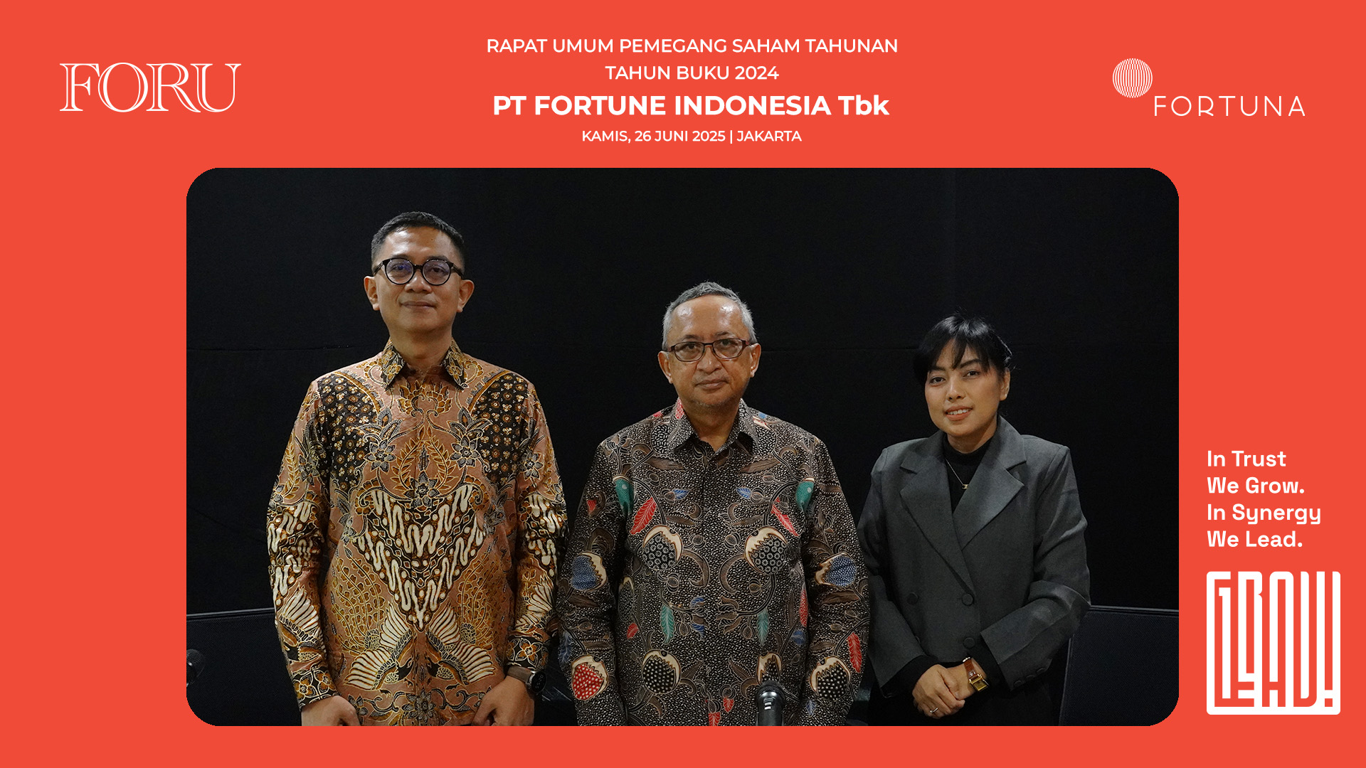 Pengurus Fortune Indonesia usai RUPS perseroan. FOTO - ISTIMEWA FORU Meretas Jalan Baru Menuju Pertumbuhan Berkelanjutan Era Digital