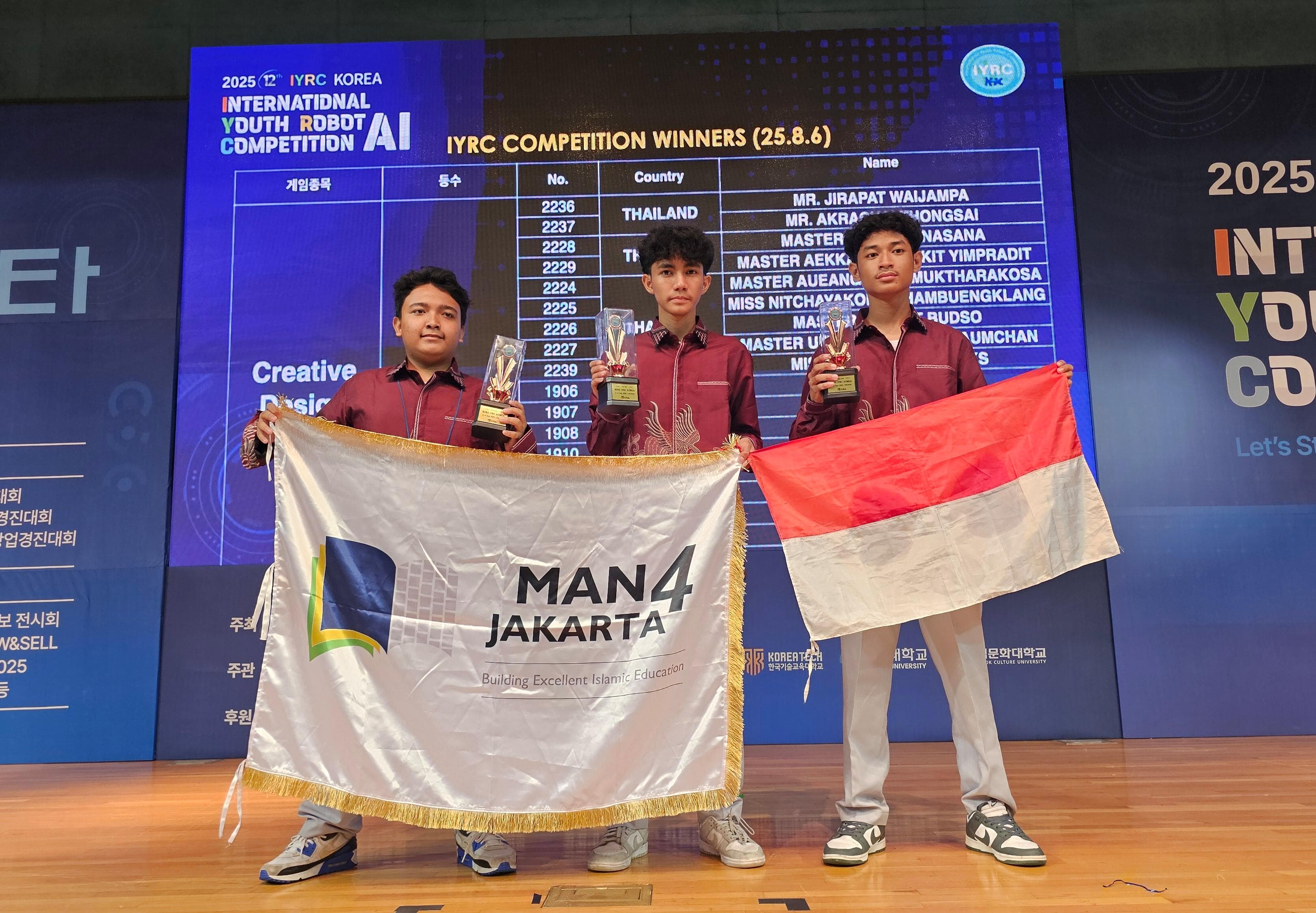 Lomba IYRC 2025 di Korea Selatan, Siswa MAN 4 Jakarta Raih Dua Medali