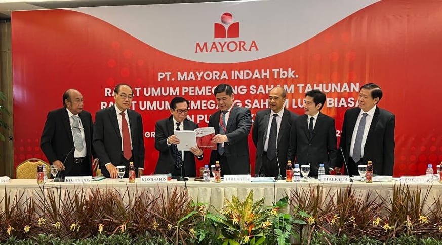 Manajemen MYOR ketika menggelar RUPST. Mayora (MYOR) Sebut Siap Lunasi Obligasi Rp295M
