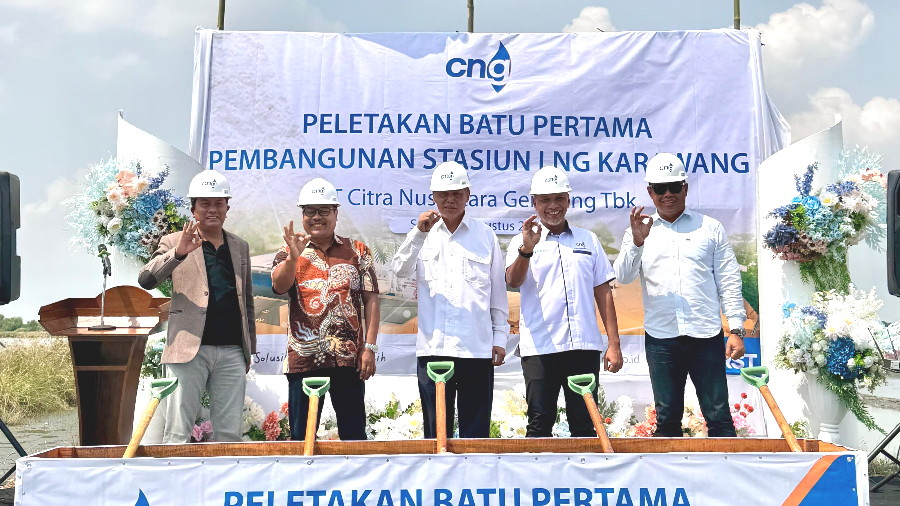 Groundbreaking pembangunan stasiun LNG Karawang pada Sabtu (30/8). (Foto:Ist). CGAS Resmi Garap LNG Station di Karawang